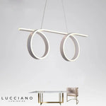 Double Boucles Led Suspension Blanche Luminaire Chambre