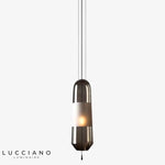 Favia Led Suspension Verre Design Gris Fumé / Chaude Luminaire Chambre