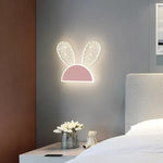 Fille Enfant Rose Lapin Lumineux Déco Chambre Applique Murale