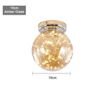 Globe En Verre Led Plafonnier Moderne 15Cm - Ambre Luminaire Chambre