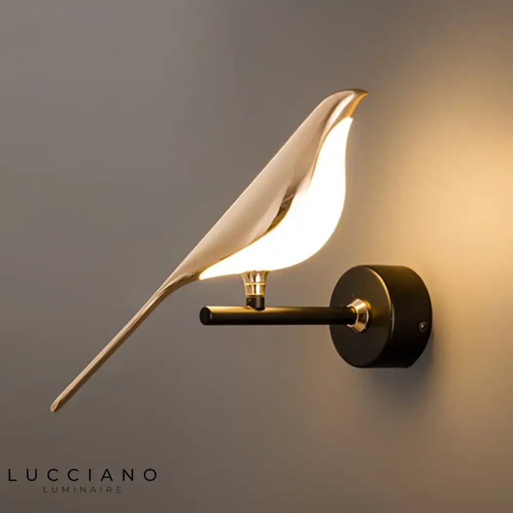 Golden Bird Lampe Design Métal Rotative Contemporaine Applique Murale Chambre