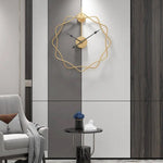 Horloge Étoiles Décalées Métal 50Cm Luminaire Doré