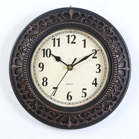Horloge Métal Vintage 25Cm Antique A Luminaire Doré