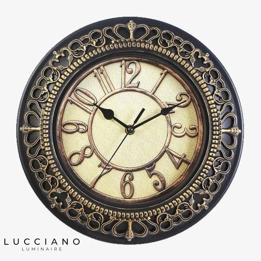 Horloge Métal Vintage 25Cm Antique Luminaire Doré