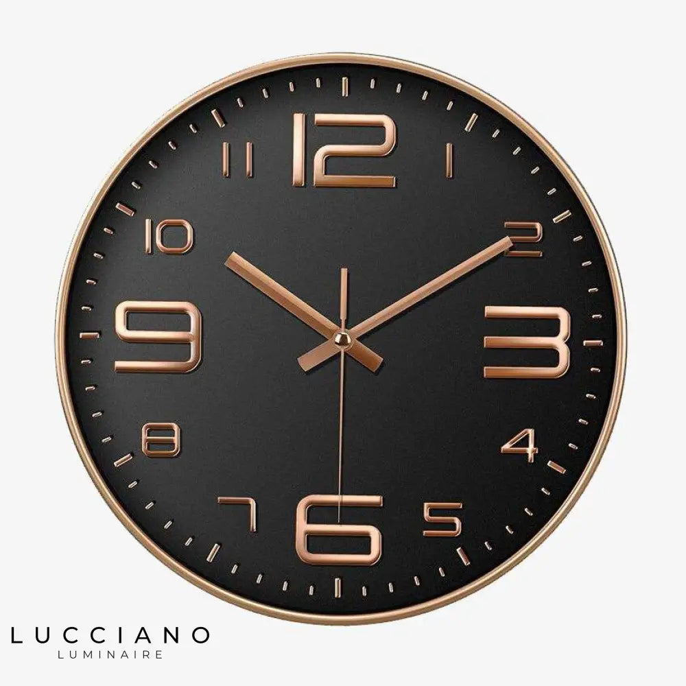 Horloge Murale Design Chiffres Colorés E Luminaire Doré