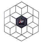 Horloge Murale Hexagonale Métal 40Cm Luminaire Doré