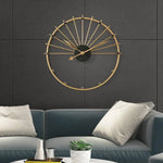 Horloge Murale Ronde Artistique Design Luminaire Doré