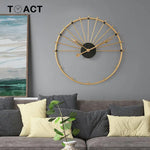 Horloge Murale Ronde Artistique Design Luminaire Doré