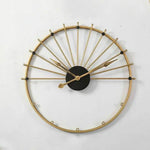 Horloge Murale Ronde Artistique Design Luminaire Doré