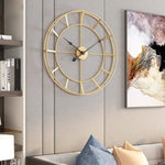 Horloge Murale Ronde Dorée 50Cm Nordic Luminaire Doré