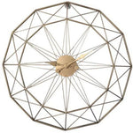 Horloge Murale Ronde Géométrique 50Cm Doré Luminaire Doré