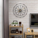 Horloge Murale Ronde Géométrique 50Cm Luminaire Doré