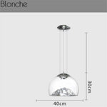 Iceberg Lampe Suspended Led Verre Argenté - Large Luminaire Doré