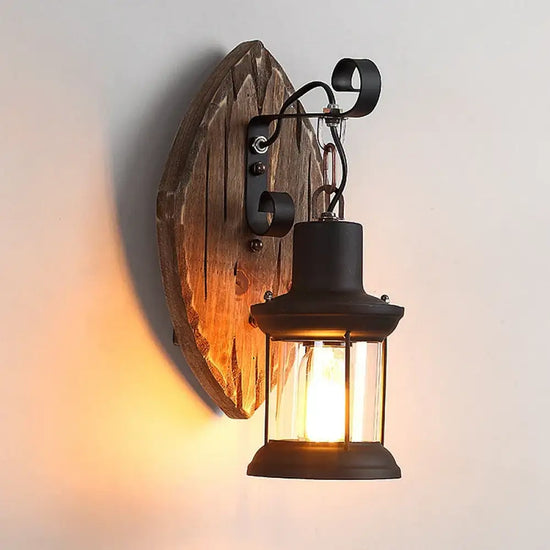 Industriel Vintage Led Cage Applique Murale Support De Lumière Noire / Pas D’ampoule Murale Chambre
