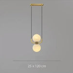 Katneep: Suspension Globe Doré Moderne Deux Globes / Froide Luminaire Chambre