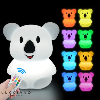 Luz nocturna LED de koala en silicona colorida