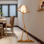 Lampadaire Bonhomme Bois Abat-Jour Tissu Luminaire Chambre