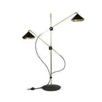 Lampadaire Design Double Abat-Jour Doré Noir Luminaire Chambre