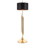 Lampadaire Doré Avec Abat-Jour Arrondi Noir Luminaire Chambre