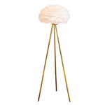 Lampadaire Led Design Plumes Romance Blanc Et Doré Luminaire Chambre