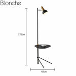 Lampadaire Led Table Ajustable Créative Noir Luminaire Chambre