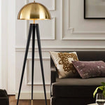 Lampadaire Led Tripod Noir Doré Luminaire Chambre