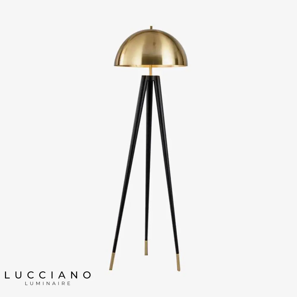 Lampadaire Led Tripod Noir Doré Luminaire Chambre