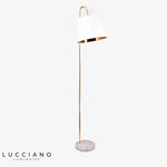 Lampadaire Marbre Led Abat-Jour Doré Luminaire Chambre