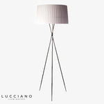 Lampadaire Pieds Croisés Tissu Blanc Nordic Luminaire Chambre