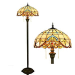 Lampadaire Tiffany Abat-Jour Vitrail Jaune Luminaire Chambre