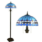 Lampadaire Tiffany Vitrail Bleu Méditerranéen Luminaire Chambre