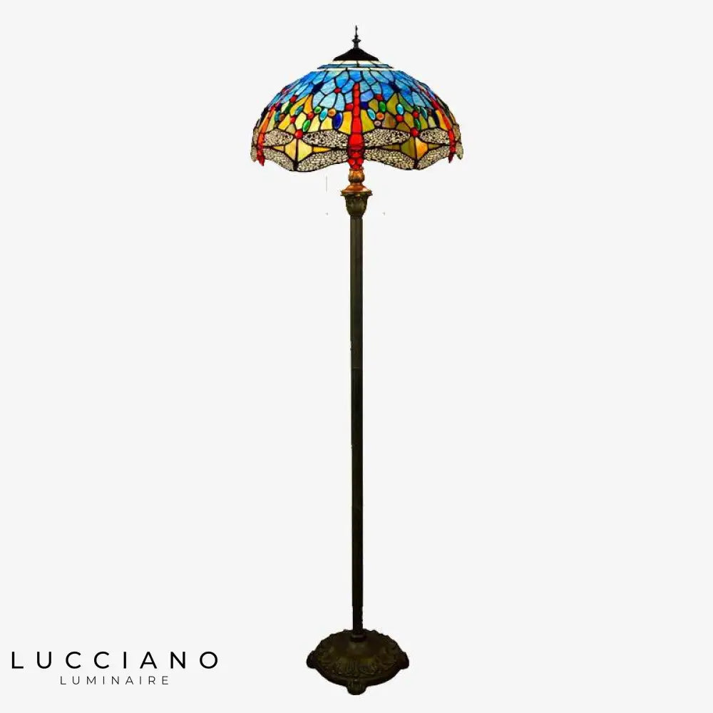 Lampadaire Tiffany Vitrail Multicolore Luminaire Chambre