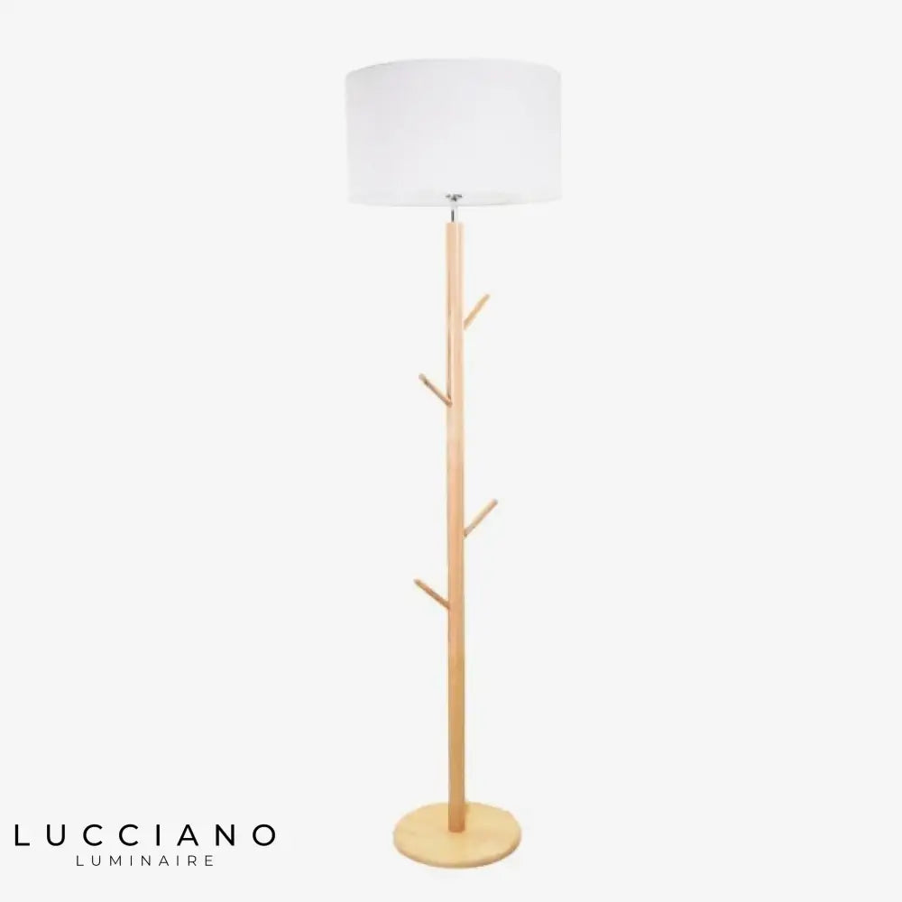 Lampadaire Tissu Branches Bois Luminaire Chambre