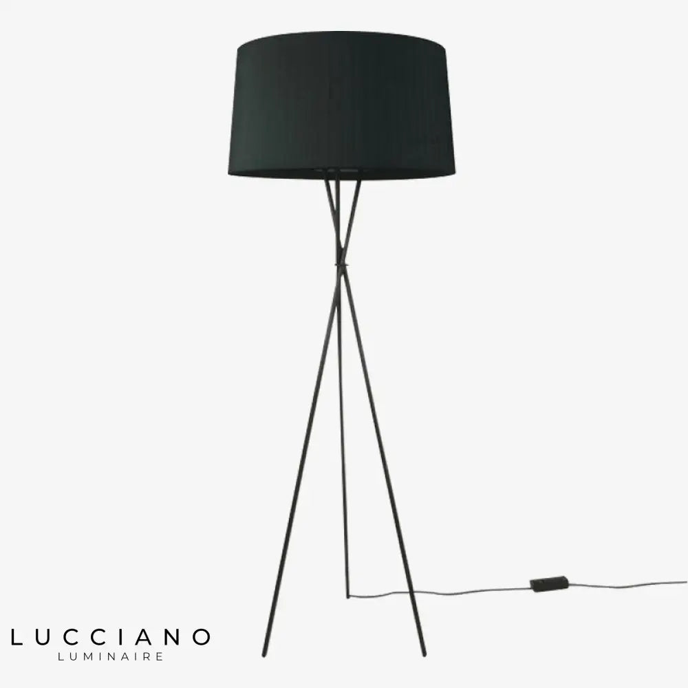 Lampadaire Trépied Abat-Jour Noir Nordic Luminaire Chambre