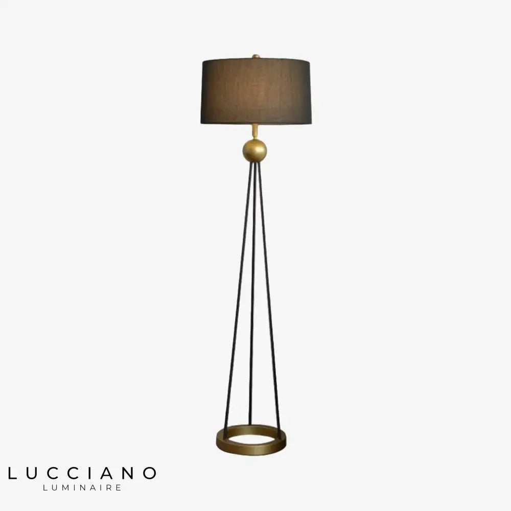 Lampadaire Tripode Métal Et Tissu Rétro Noir - A Luminaire Chambre