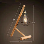 Lampe Bois Métal Style Industriel Luminaire Chambre