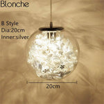 Lampe Boule En Verre À Feuilles Argenté - 20Cm Luminaire Chambre