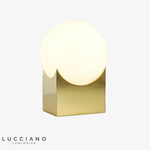 Lampe Boule Sur Support Cube Doré Luminaire Chambre