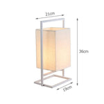 Lampe Bureau Rétro Tissu Métal Blanc Luminaire Chambre