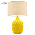 Lampe Chevet Jaune Abat-Jour Tissu Luminaire Chambre