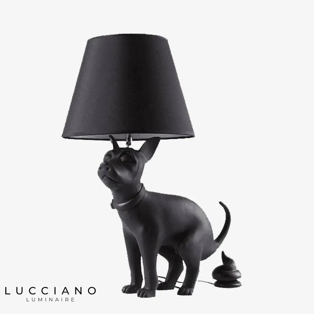 Lampe Chien Noire Avec Abat-Jour Luminaire Chambre