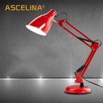 Lampe De Bureau Articulée En Métal Rouge Luminaire Chambre