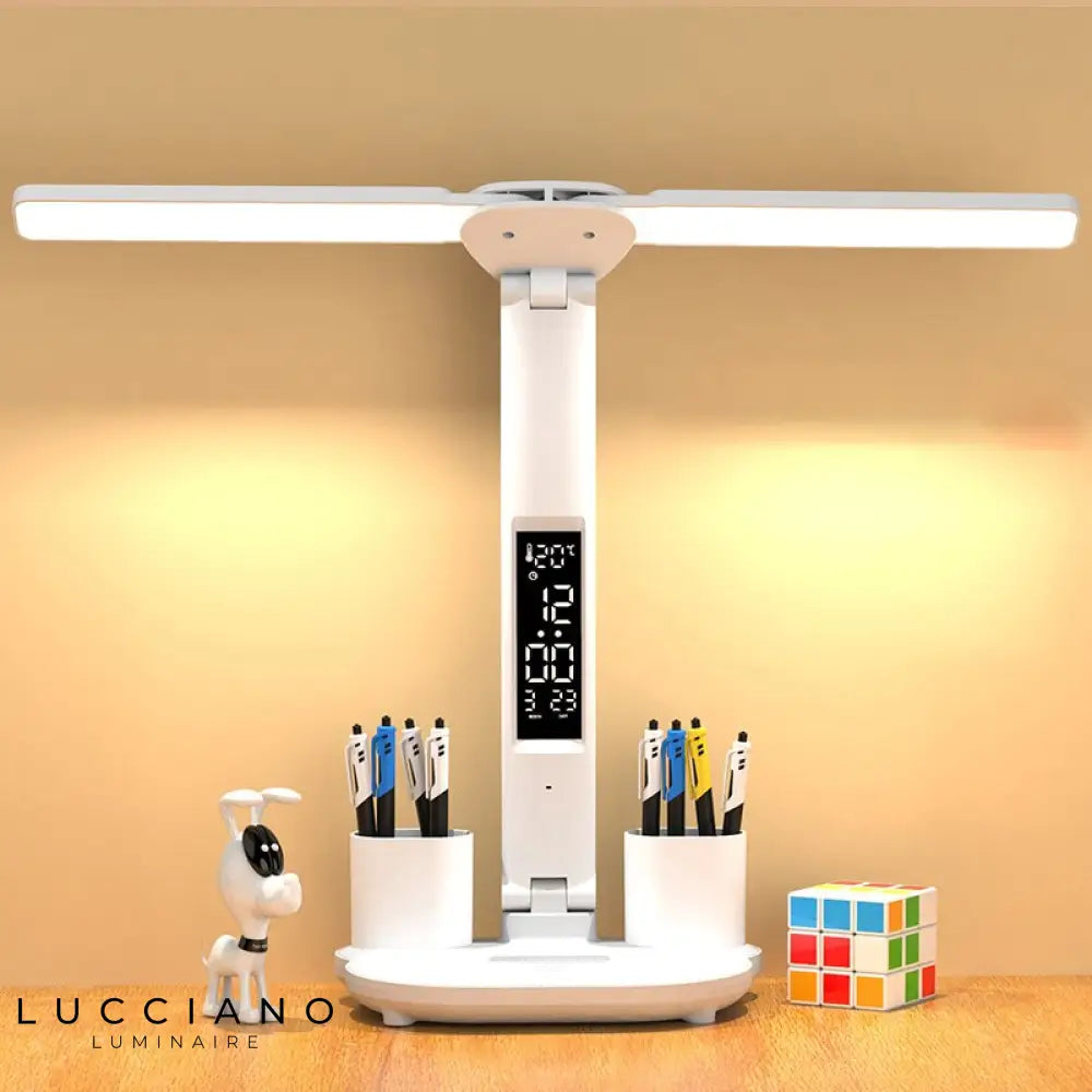 Lampe de bureau Blanche Double Éclairage