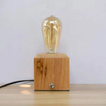 Lampe De Bureau En Bois Cubique Luminaire Chambre