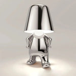 Lampe de Chevet Bonhomme Tactile Rechargeable Or & Argent2