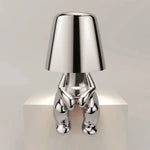 Lampe de Chevet Bonhomme Tactile Rechargeable Or & Argent