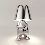 Lampe de Chevet Bonhomme Tactile Rechargeable Or & Argent