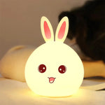 Lampe de chevet lapin mignon en silicone rechargeable par USB