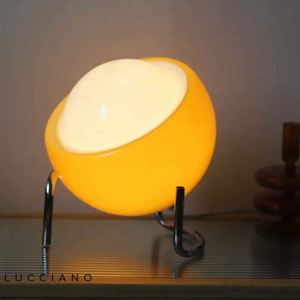 Lampe de Chevet Médiévale en Verre Orange