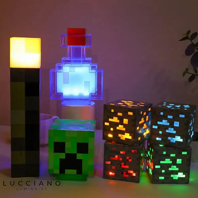 Lámpara de Noche Minecraft Mineral & Pociones para Niños